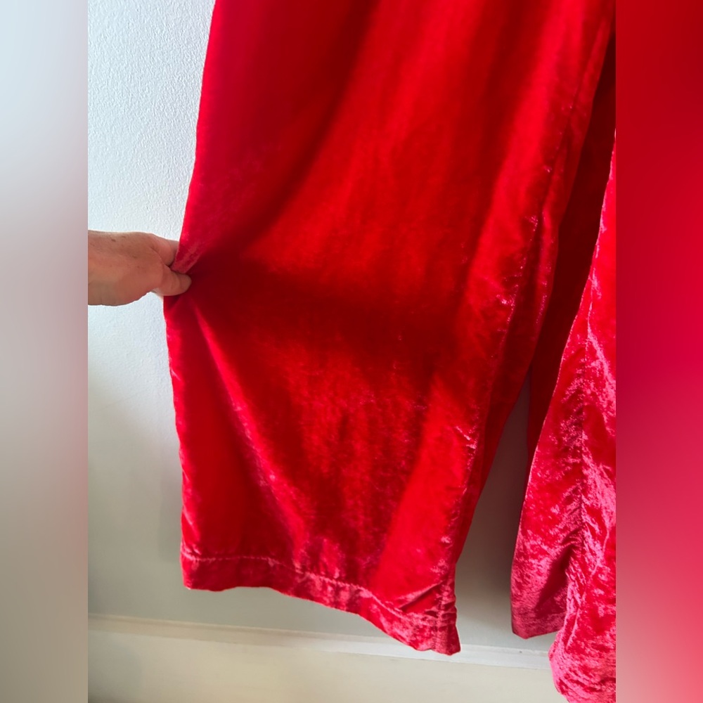 Free People Red Velvet Jumpsuit, size small - Picture 4 of 14